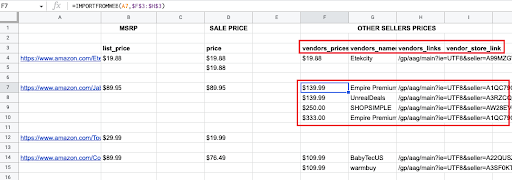 Amazon price tracker - ImportFromWeb
